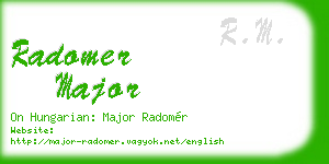 radomer major business card